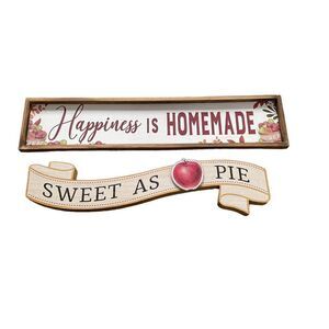 NEW Farmhouse Kitchen Signs – Happiness is Homemade / Sweet as Apple Pie